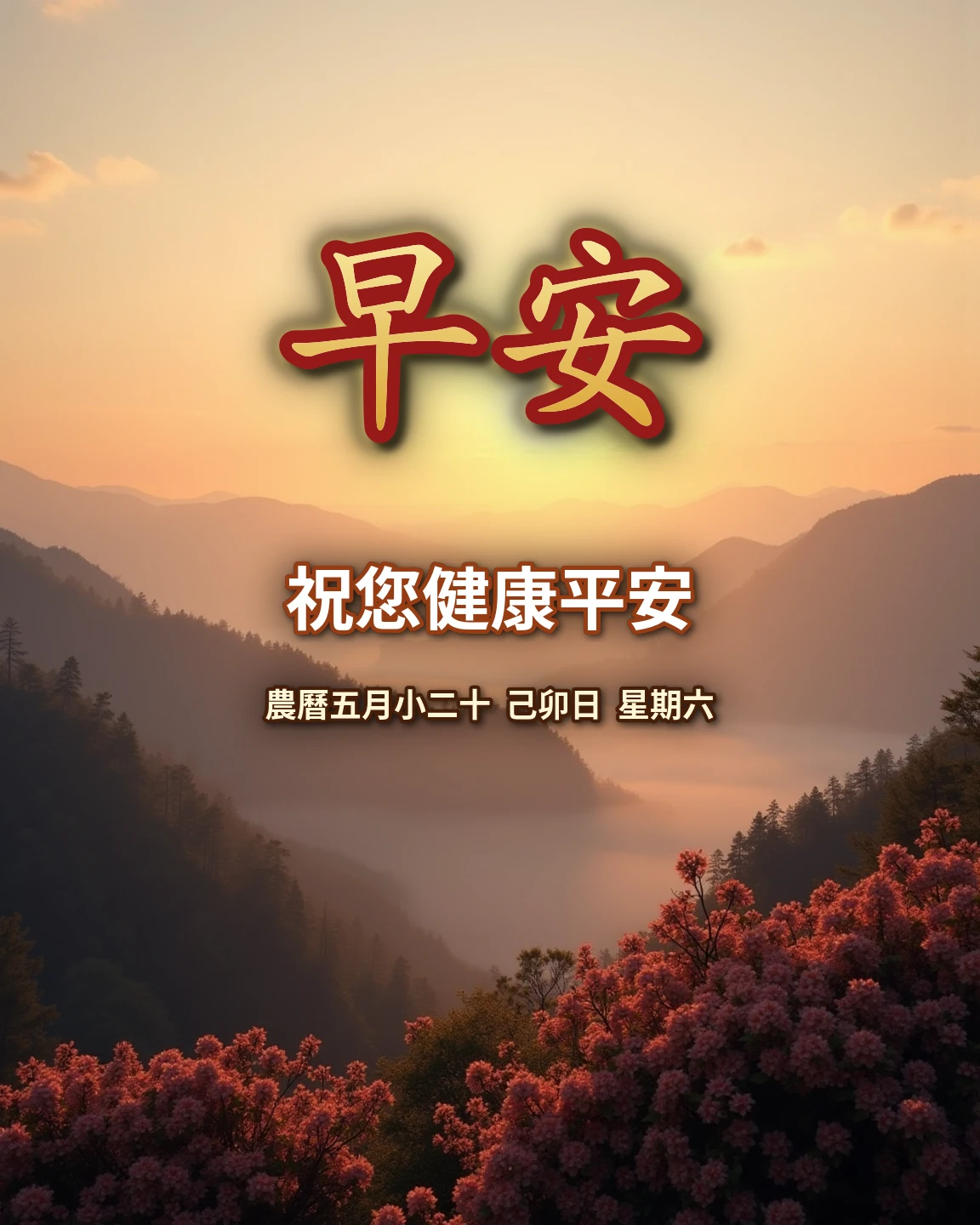 早安 祝您健康平安 長輩早安圖
